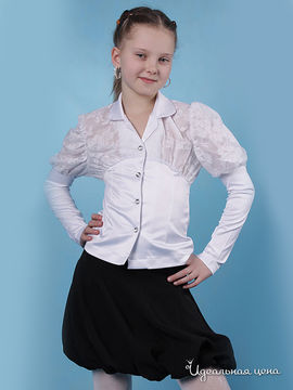 Блуза Красавушка для девочки, цвет белый