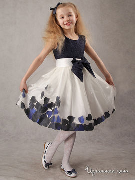 Платье Красавушка для девочки, цвет синий, черный, белый