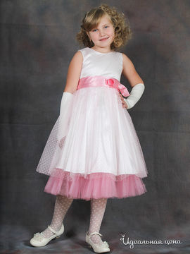 Платье Красавушка для девочки, цвет розовый, белый