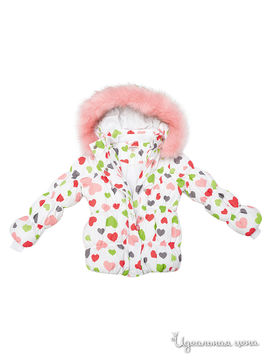 Куртка Playtoday для девочки, цвет белый, салатовый, розовый, серый