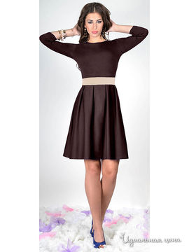 Платье La cafe, цвет коричневый, бежевый