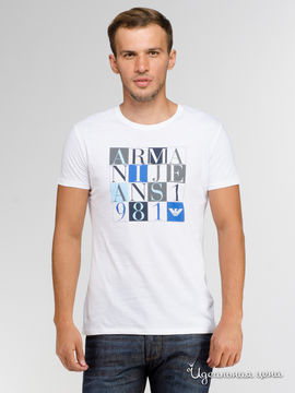 Футболка Armani jeans, цвет белый, синий