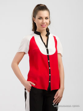 Блуза Imago by georgette, цвет черный, белый, красный