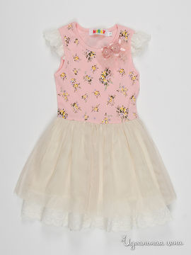 Платье SAGOKIDS для девочки, цвет розовый, молочный