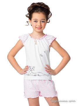 Пижама Arina для девочки, цвет белый, розовый