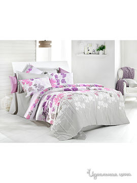 Комплект постельного белья 1,5 спальный Issimo, цвет серый, розовый