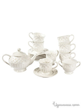 Чайный набор, 18 предметов Elff Ceramics, цвет молочный