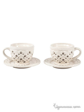 Чайный набор на 2 персоны Elff Ceramics, цвет молочный, Объем 250 мл