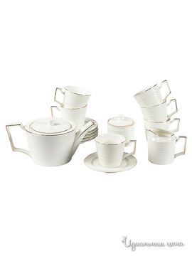 Чайный сервиз, 17 предметов Elff Ceramics, цвет молочный