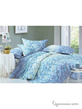 Комплект постельного белья Евро Shinning Star "Аманда", цвет голубой