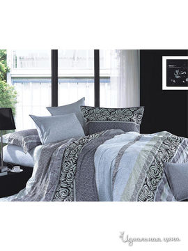Комплект постельного белья 1,5-спальный Shinning Star "Изабелла", цвет голубой, серый