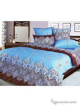 Комплект постельного белья 1,5-спальный Shinning Star "Ламия", цвет голубой, коричневый
