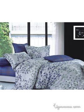 Комплект постельного белья 2-х спальный Shinning Star "Родос", цвет синий, серый