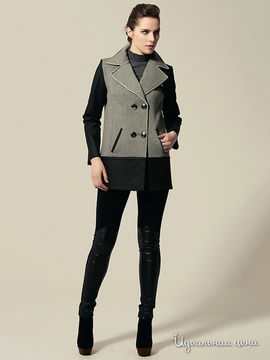 Пальто Valeria Lux, цвет серый, черный