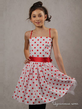Платье Красавушка для девочки, цвет белый, красный