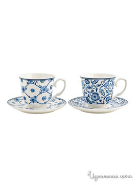 Набор из 2-х чашек Elff Ceramics, цвет белый, синий, Объем 250 мл