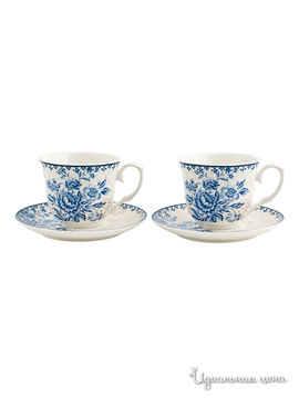 Набор из 2-х чашек Elff Ceramics, цвет белый, синий, Объем 250 мл