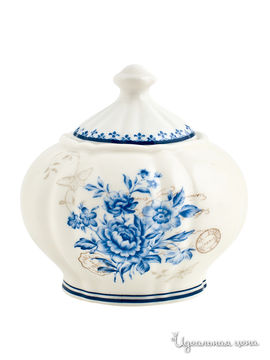 Сахарница Elff Ceramics, цвет белый, синий, Объем 300 мл