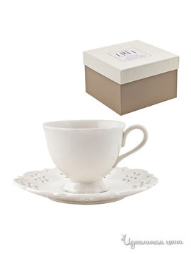 Чашка с блюдцем Elff Ceramics, цвет белый, объем 200 мл