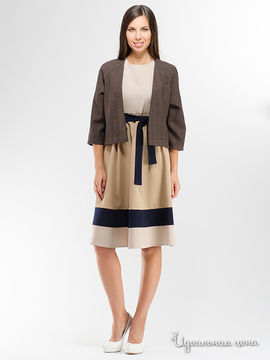 Комплект: блуза, юбка Adzhedo, цвет коричневый, песочный