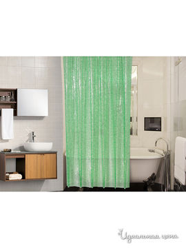 Штора для ванной Valtery, цвет зеленый