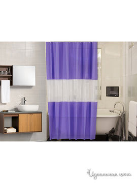 Штора для ванной Valtery, цвет фиолетовый, белый