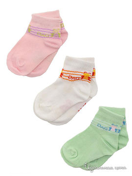 Носки, 3 шт DAG детские, цвет белый, салатовый, розовый