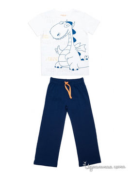 Пижама S’COOL! для мальчика, цвет белый, синий