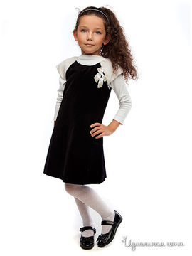 Платье Siccinino для девочки, цвет черный, белый
