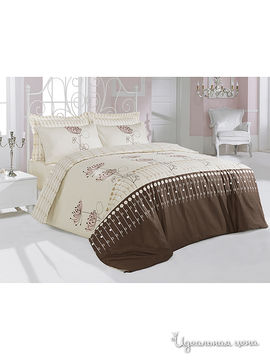 Комплект постельного белья двуспальный Tete-a-tete, цвет молочный, коричневый