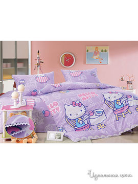 Комплект постельного белья 1,5-спальный (детский) "Kazanov.a." "Kitty", цвет фиолетовый