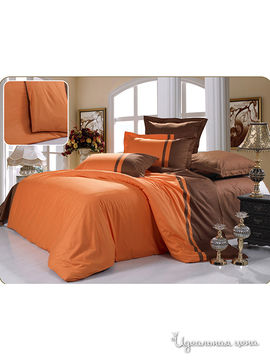 Комплект постельного белья, двуспальный Valtery, цвет коричневый, терракотовый