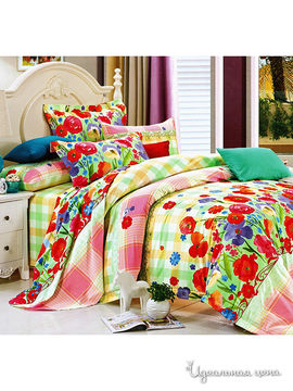 Комплект постельного белья Евро Текстильный каприз, цвет мультиколор