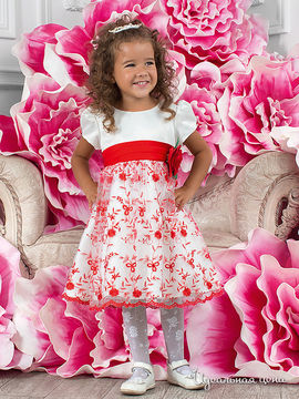 Платье Arina для девочки, цвет молочный, красный