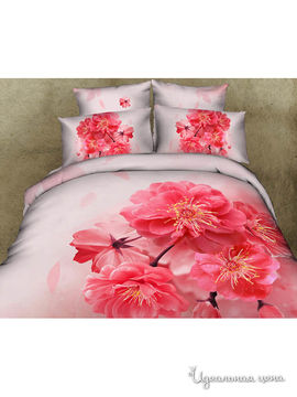 Комплект постельного белья 2-х спальный 3D Shinning Star "Адениум", цвет розовый