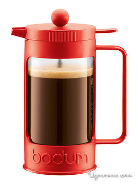 Кофейник с прессом Bodum, цвет красный, объем 0,35 л