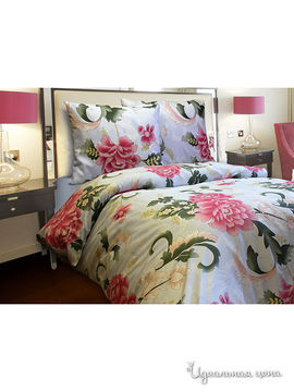Комплект постельного белья 1,5-сп, наволочка 50х70 см Блакiт, цвет зеленый, розовый