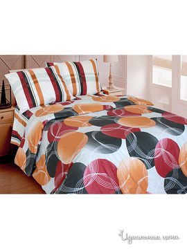 Комплект постельного белья двуспальный, 50*70 см Блакiт, цвет белый, оранжевый, красный