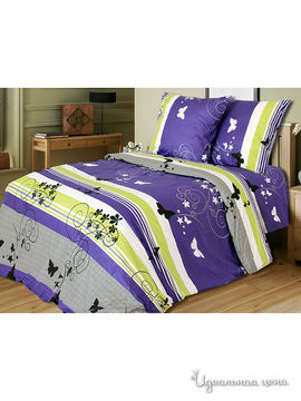 Комплект постельного белья 1,5-спальный, 70*70 см Блакiт, цвет фиолетовый, зеленый