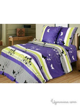 Комплект постельного белья семейный, 50*70 см Блакiт, цвет фиолетовый, зеленый