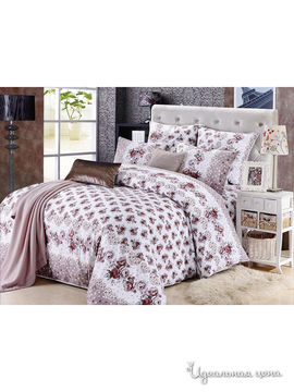 Комплект постельного белья 1,5-спальный "Kazanov.a.", цвет белый, розовый