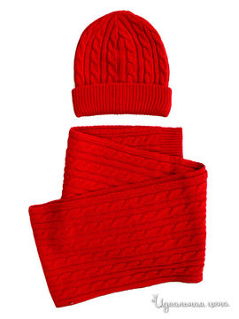 Комплект(шапка+шарф) Borelli детский, цвет красный