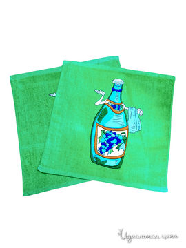 Набор полотенец, 2 шт Текстильный каприз, цвет зелёный