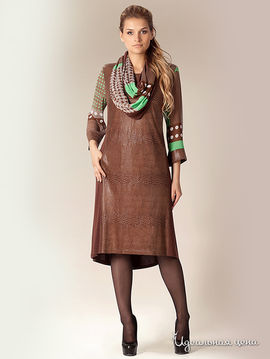 Платье Amelia Lux, цвет коричневый, зеленый