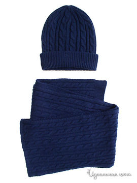 Комплект(шапка+шарф) Borelli детский, цвет темно-синий
