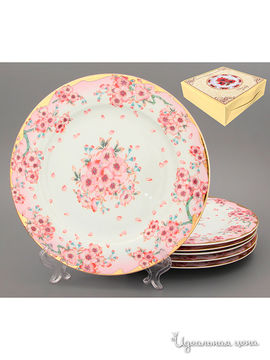 Набор обеденных тарелок, 23 см, 6 предметов Elan Gallery, цвет розовый