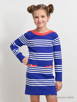 Платье Viaggio Bambini для девочки, цвет синий, белый