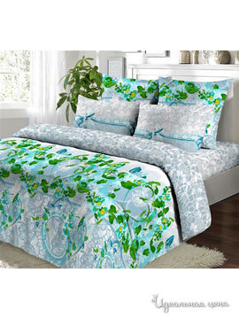 Комплект постельного белья Семейный Фаворит-Текстиль, цвет зеленый
