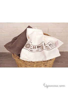 Кухонное полотенце 40х60 см Тет-а-Тет, цвет белый, коричневый