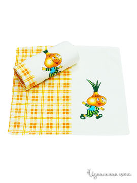 Набор полотенец, 2 шт Текстильный каприз, цвет желтый, молочный
